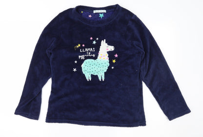 Just Like You Womens Blue Geometric  Top Pyjama Top Size S  - llama