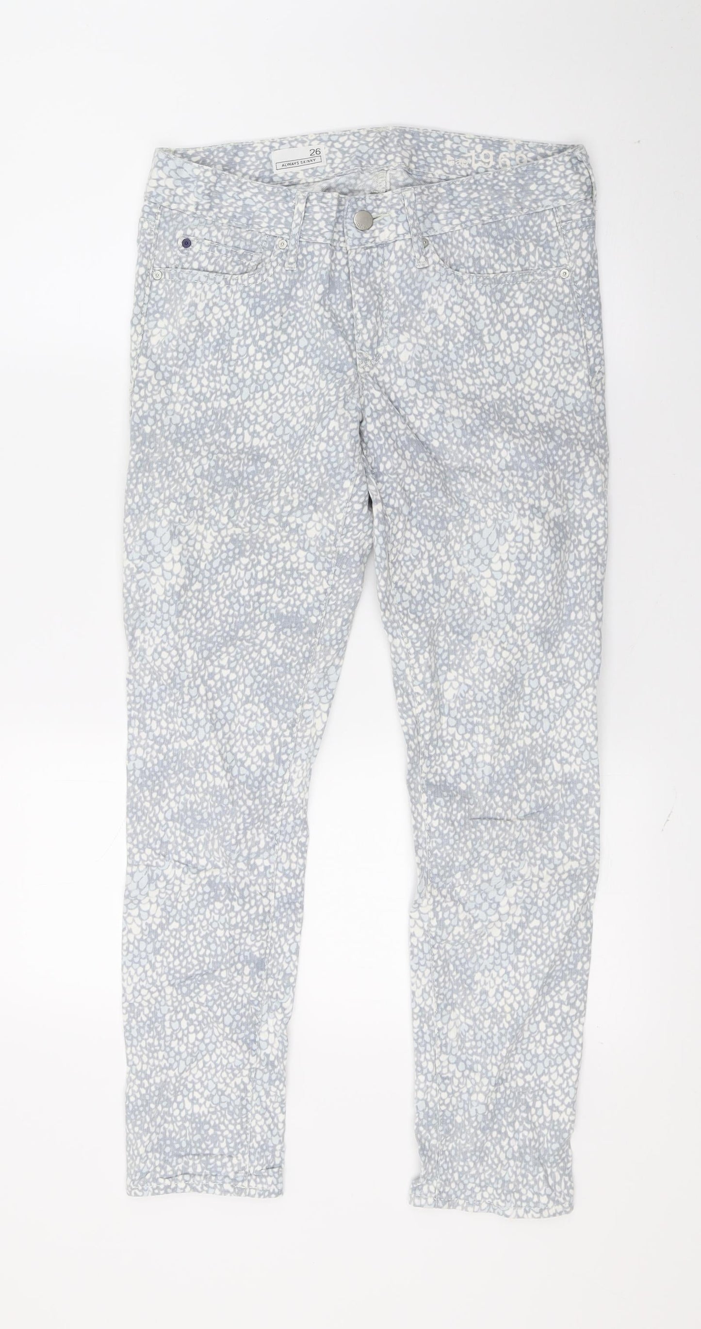 Gap Womens Grey Animal Print  Skinny Jeans Size 26 L25 in