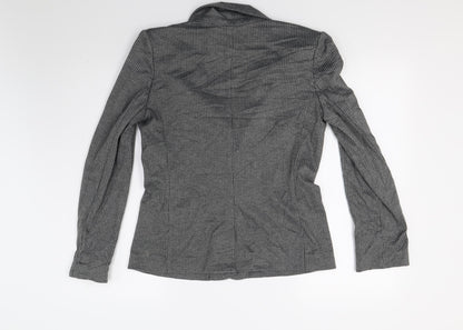 TU Womens Grey Striped  Jacket Coat Size 8