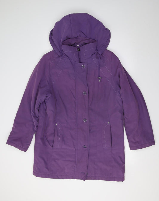 Klass Womens Purple   Overcoat Coat Size M