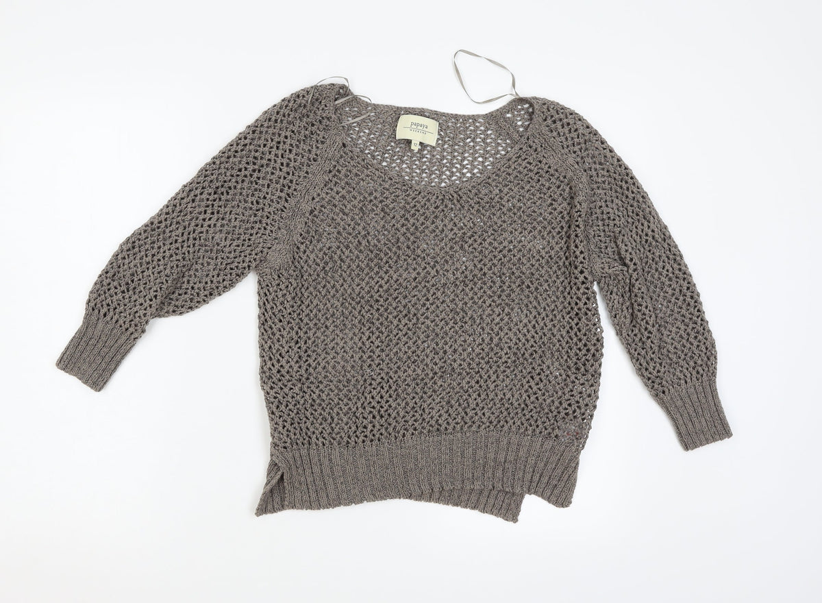 Additional front view of Papaya women’s green jumper, size UK 12