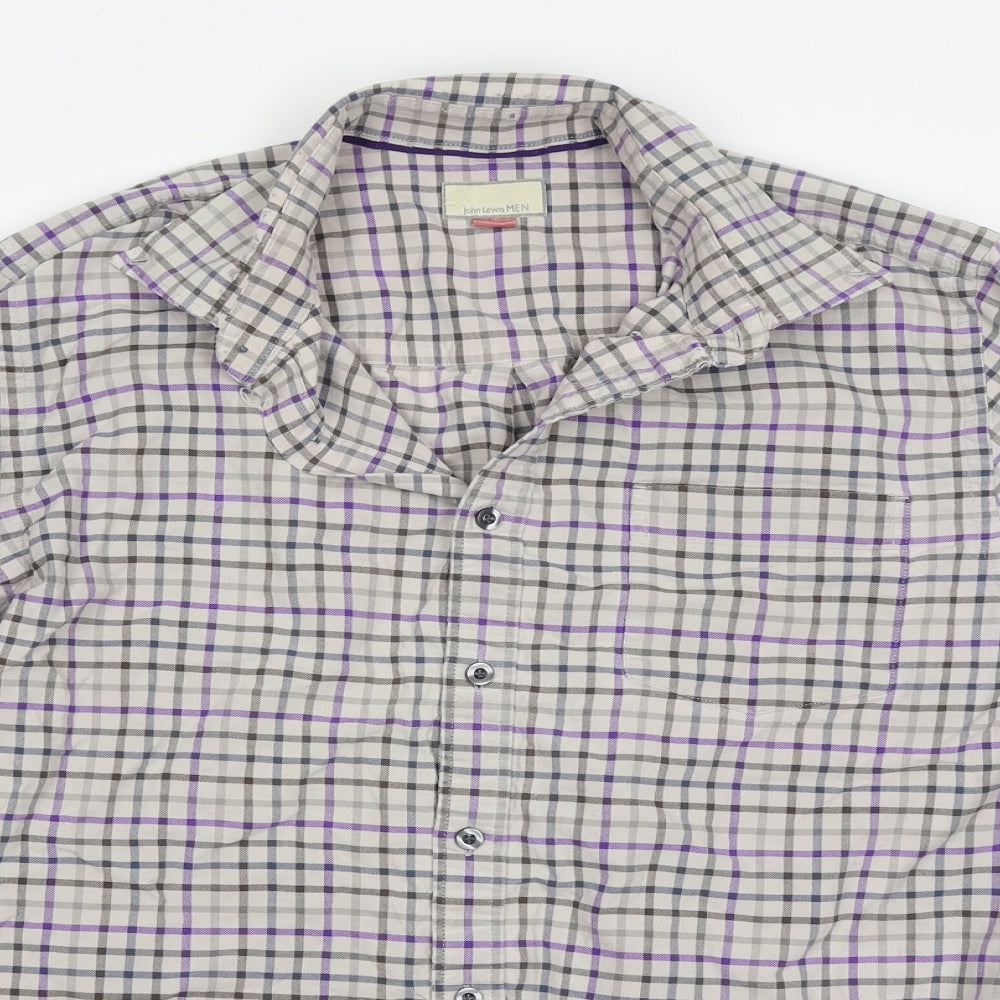 Mens UK Size M John Lewis Multicoloured  Button-Up Long Sleeve Casual Shirt