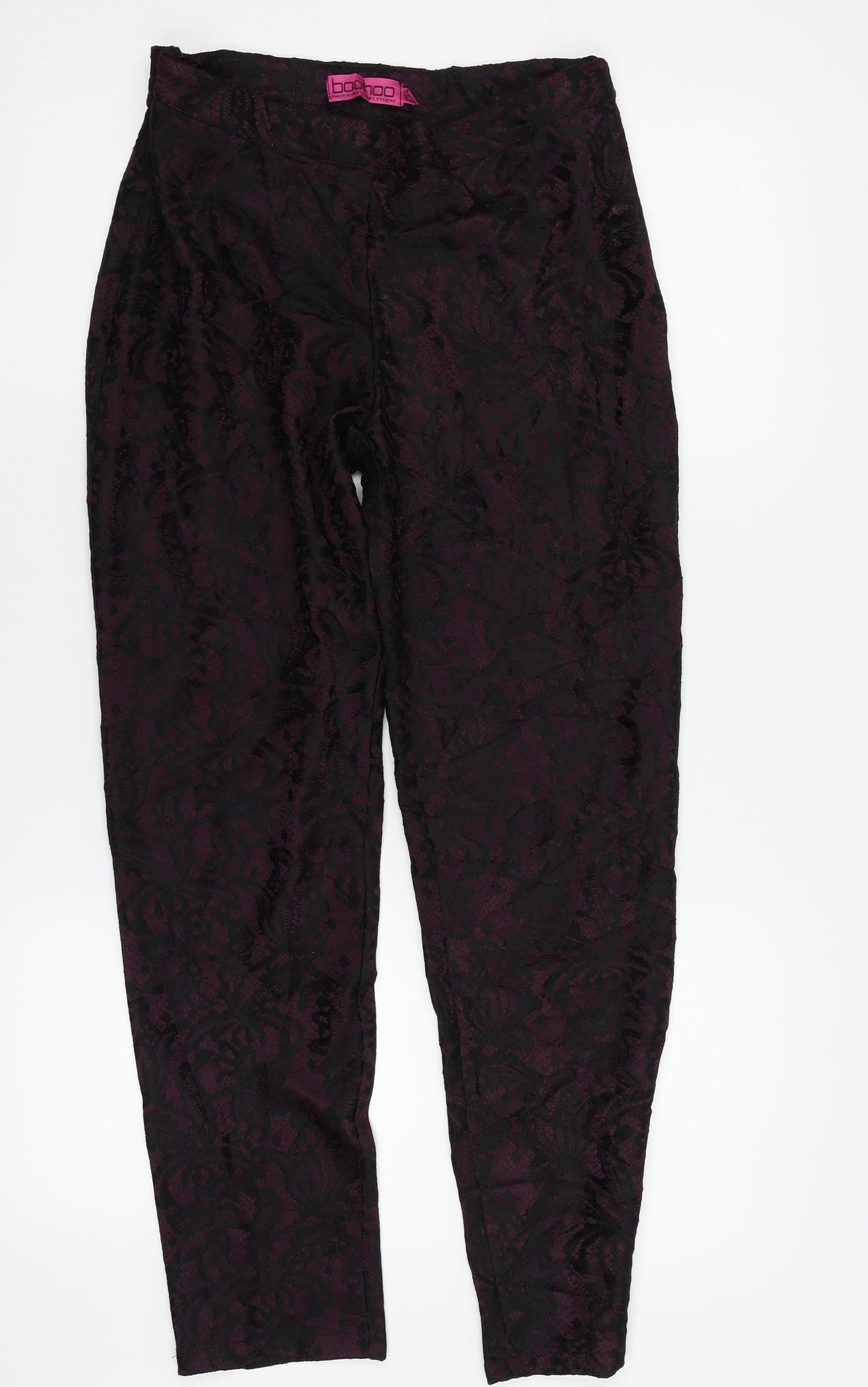 Womens UK Size 10 Boohoo Regular Fit  Purple Trousers
