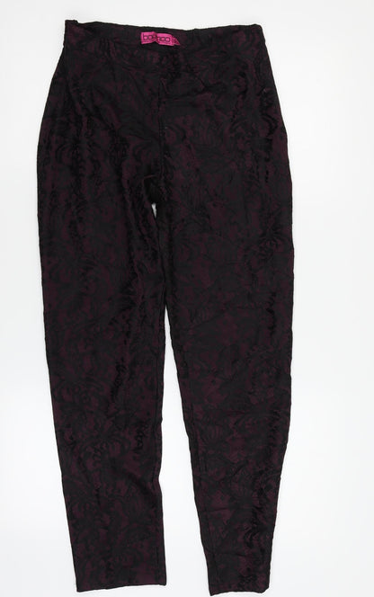 Womens UK Size 10 Boohoo Regular Fit  Purple Trousers
