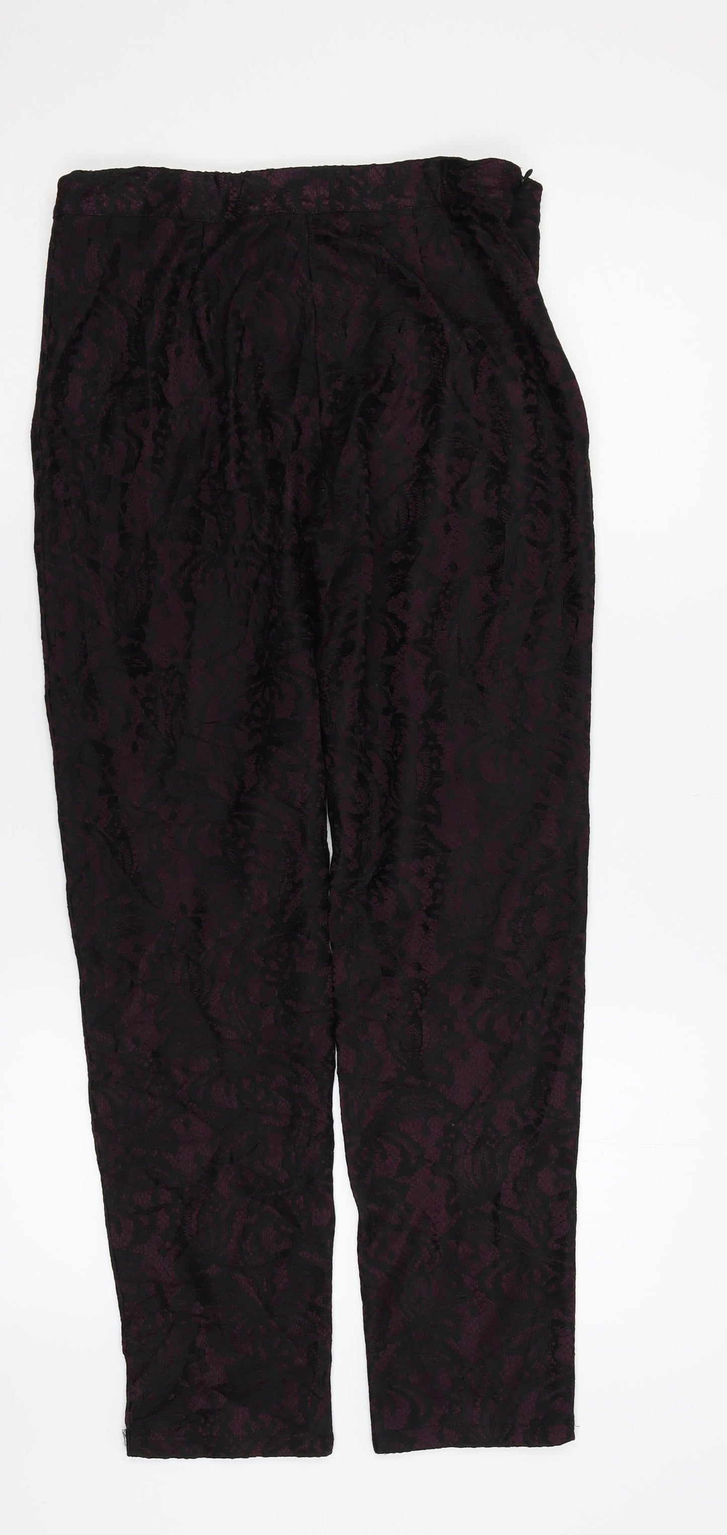Womens UK Size 10 Boohoo Regular Fit  Purple Trousers