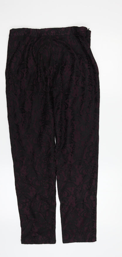 Womens UK Size 10 Boohoo Regular Fit  Purple Trousers