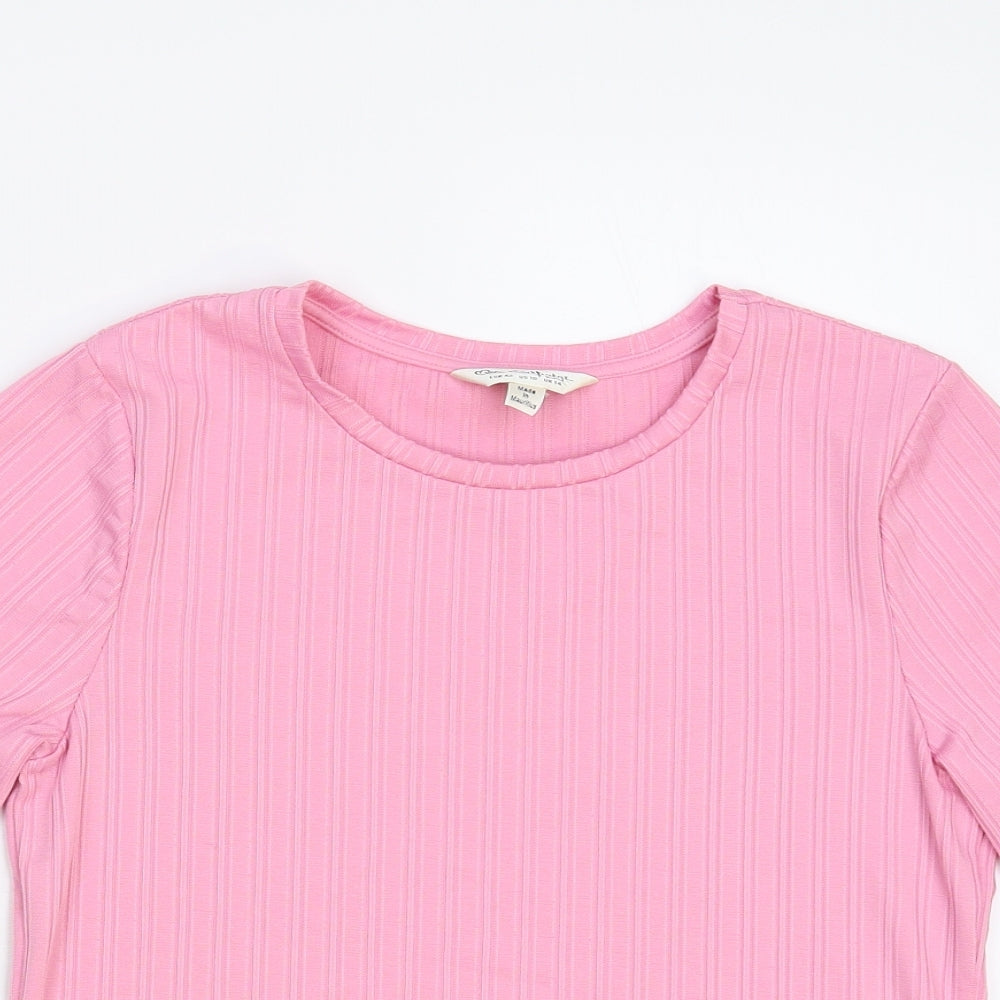 Miss Selfridge Womens Pink   Basic T-Shirt Size 14