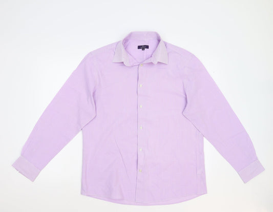 Tailor & Cutter Mens Pink Striped   Dress Shirt Size 42