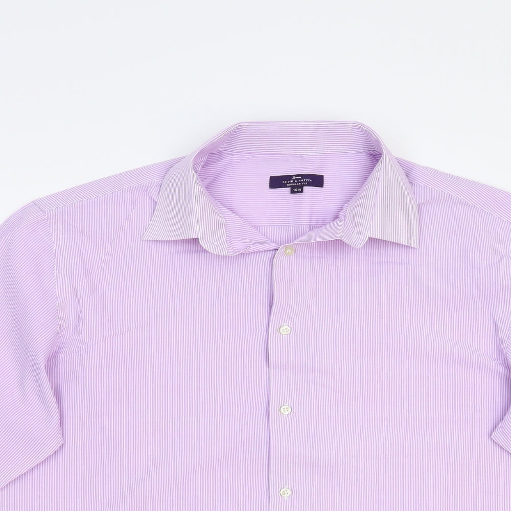 Tailor & Cutter Mens Pink Striped   Dress Shirt Size 42