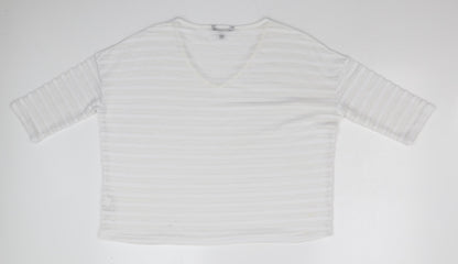 Next Womens White  Knit Pullover Jumper Size 12