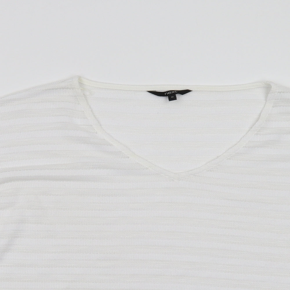 Next Womens White  Knit Pullover Jumper Size 12
