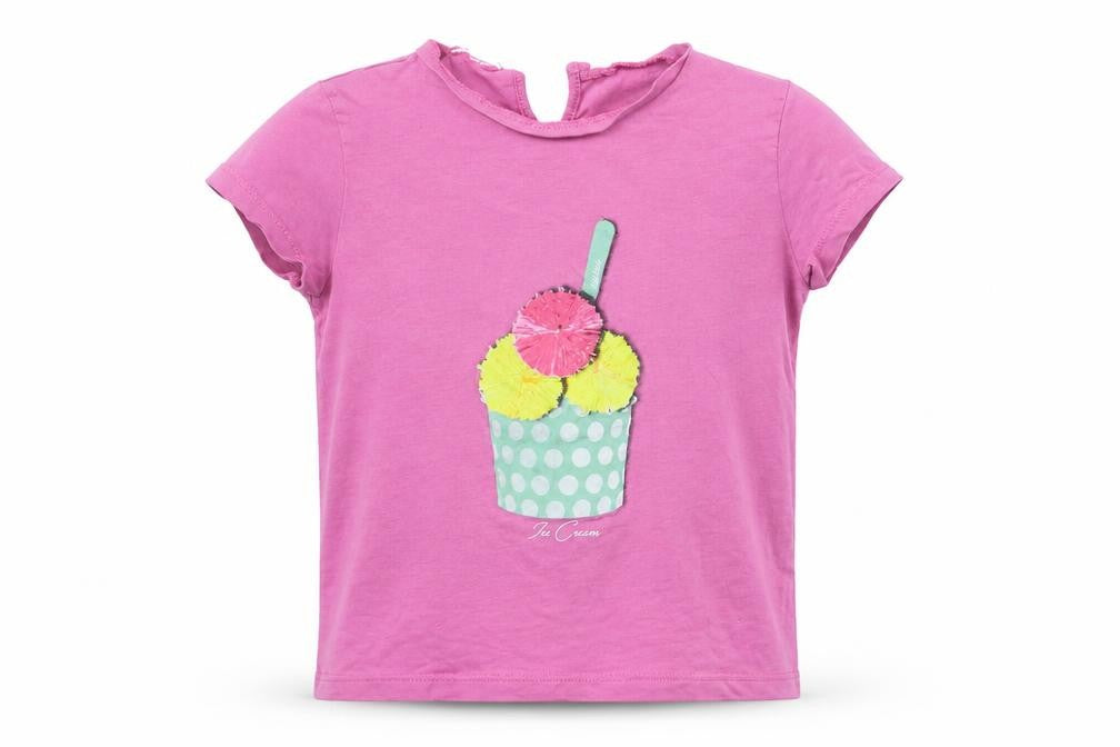 Front view of Brums girls’ pink basic t-shirt, size 7, years