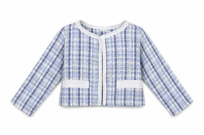 SHEIN Girls Blue Check  Jacket  Size 2-3 Years