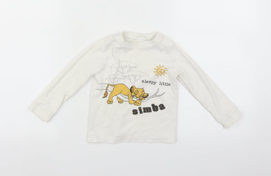George Baby White Solid   Pyjama Top Size 18-24 Months  - Simba Lion King