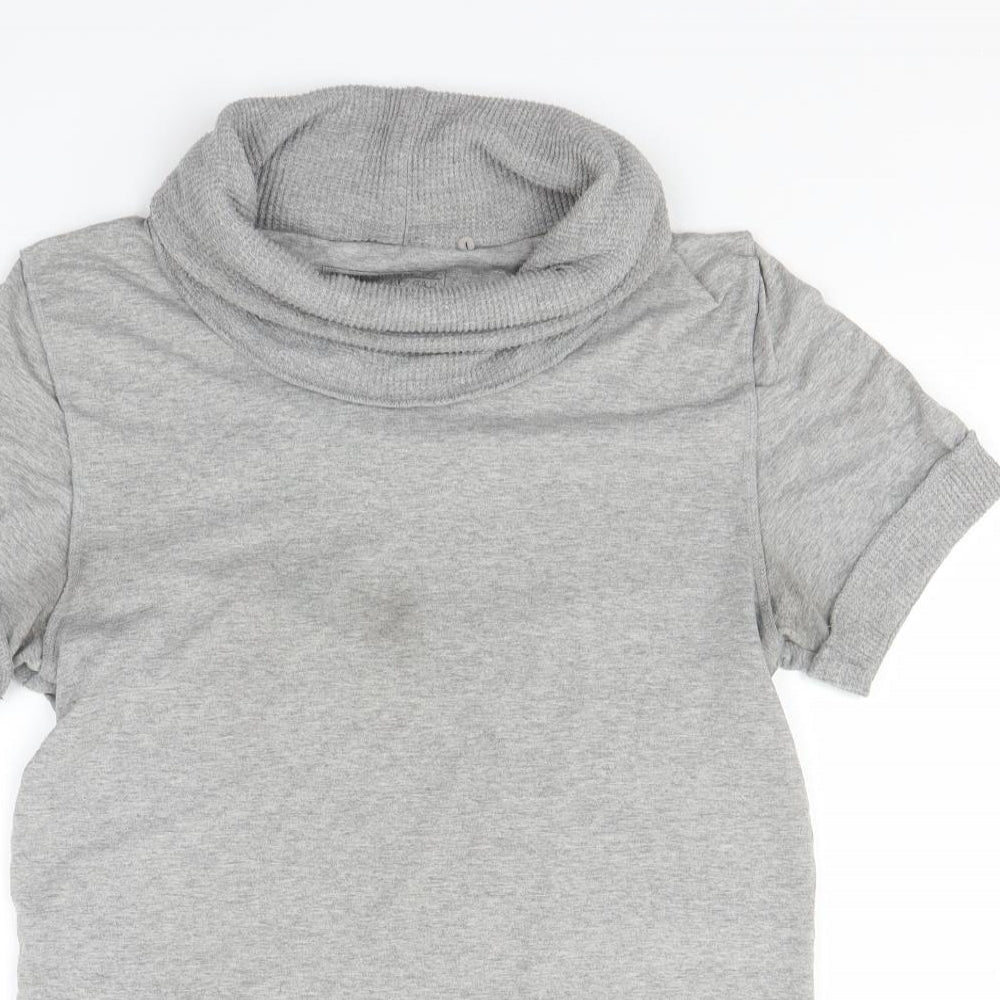 Womens UK Size S New Look Grey Basic T-Shirt