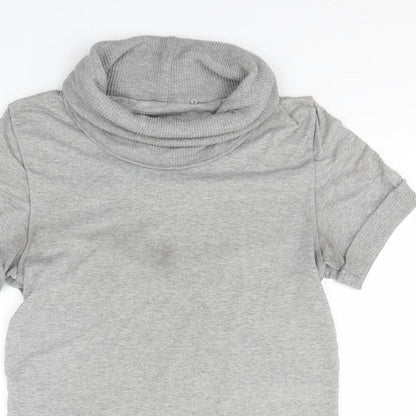 Womens UK Size S New Look Grey Basic T-Shirt