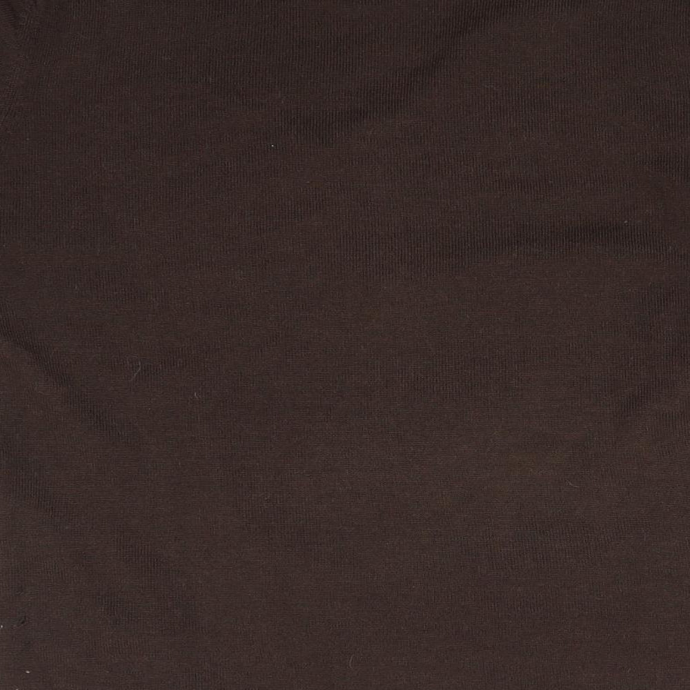 Womens UK Size L Passport Brown Basic Blouse