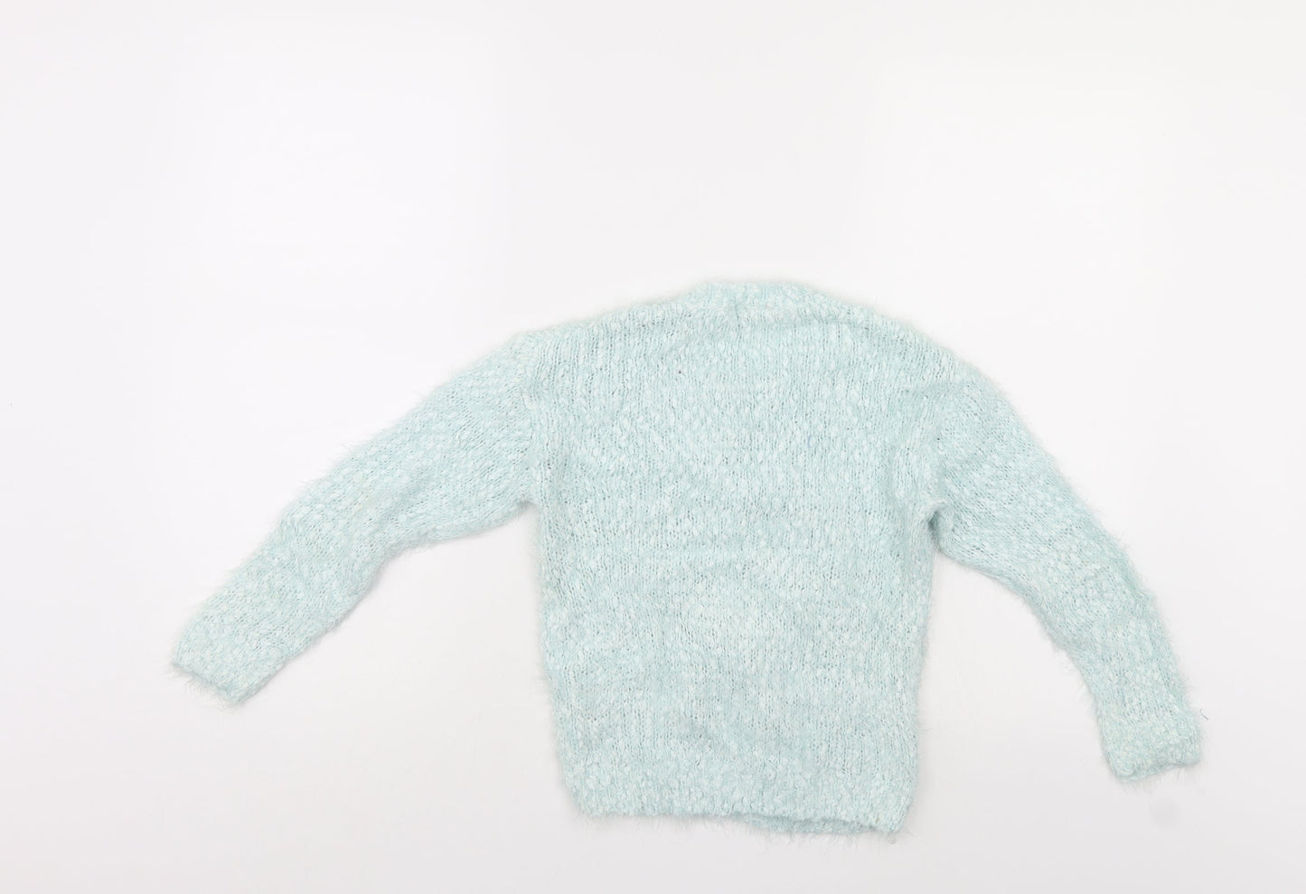 George Girls Blue   Pullover Jumper Size 6-7 Years  - Heart shape