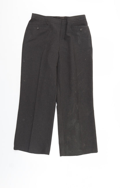 Womens UK Size 12 BM Regular Fit Cropped Brown Trousers