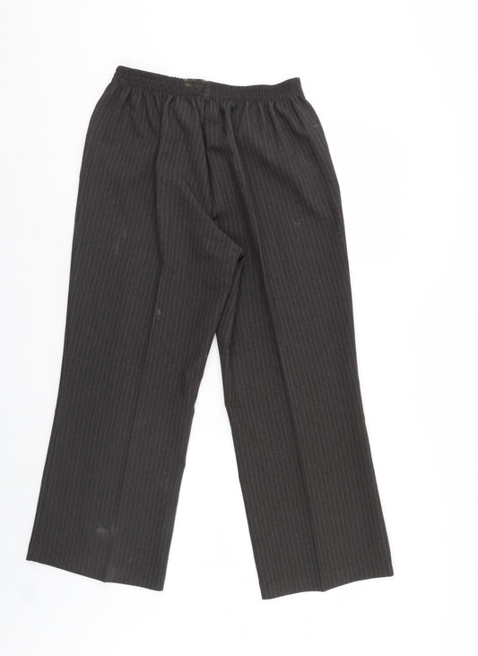 Womens UK Size 12 BM Regular Fit Cropped Brown Trousers