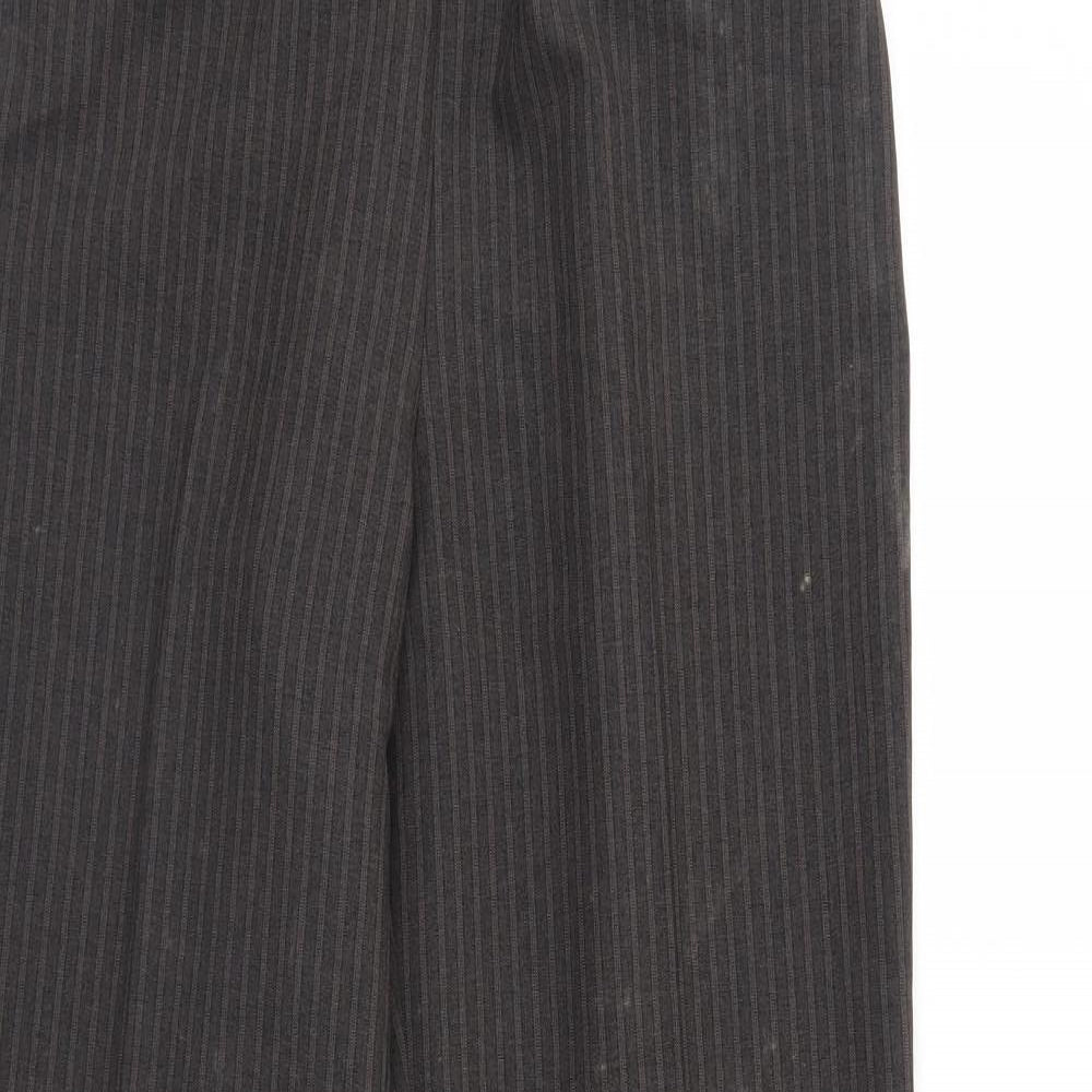 Womens UK Size 12 BM Regular Fit Cropped Brown Trousers