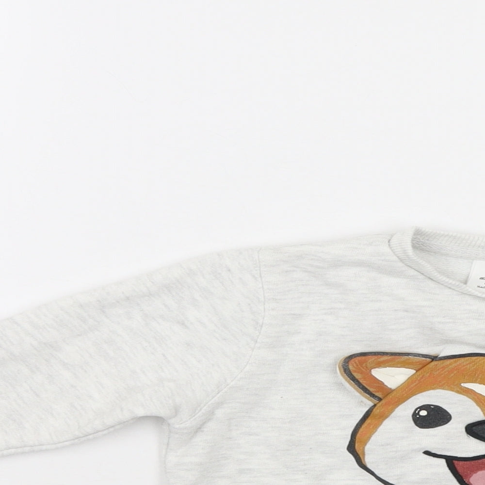 Zara Girls Grey   Henley Sweatshirt Size 3-4 Years