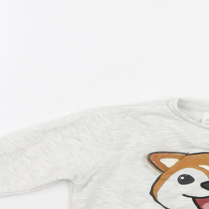 Zara Girls Grey   Henley Sweatshirt Size 3-4 Years