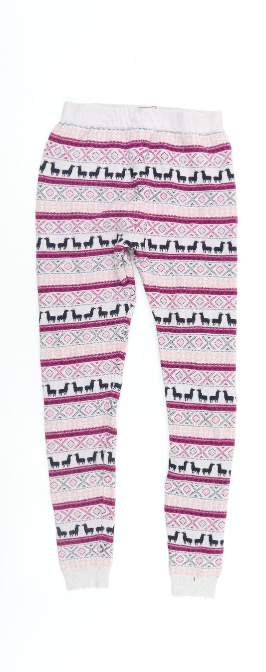 Primark Womens Purple Geometric   Leggings Size 4 L25 in