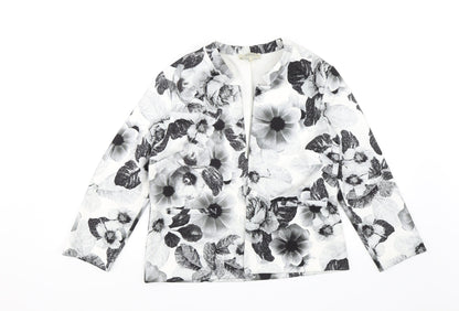 Papaya Womens White Floral  Jacket  Size 12