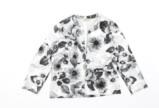 Papaya Womens White Floral  Jacket  Size 12