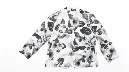 Papaya Womens White Floral  Jacket  Size 12