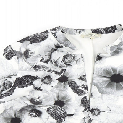 Papaya Womens White Floral  Jacket  Size 12