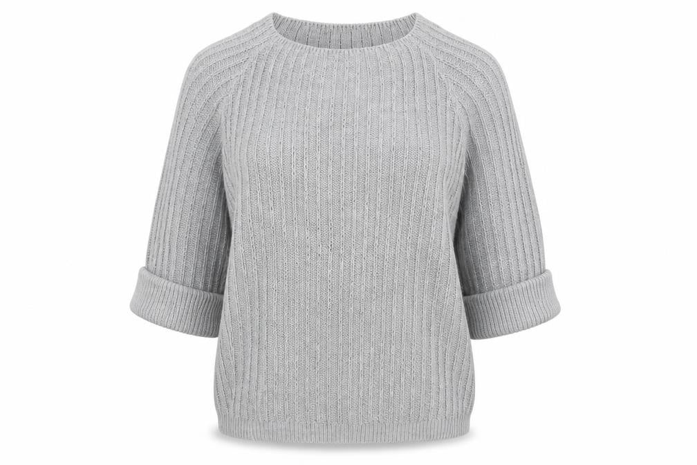 Front view of Tru Collection women’s grey jumper, size L