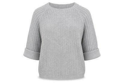 Front view of Tru Collection women’s grey jumper, size L