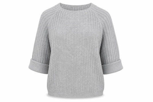 Front view of Tru Collection women’s grey jumper, size L