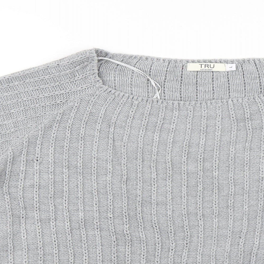 Tru Collection Womens Grey   Pullover Jumper Size L