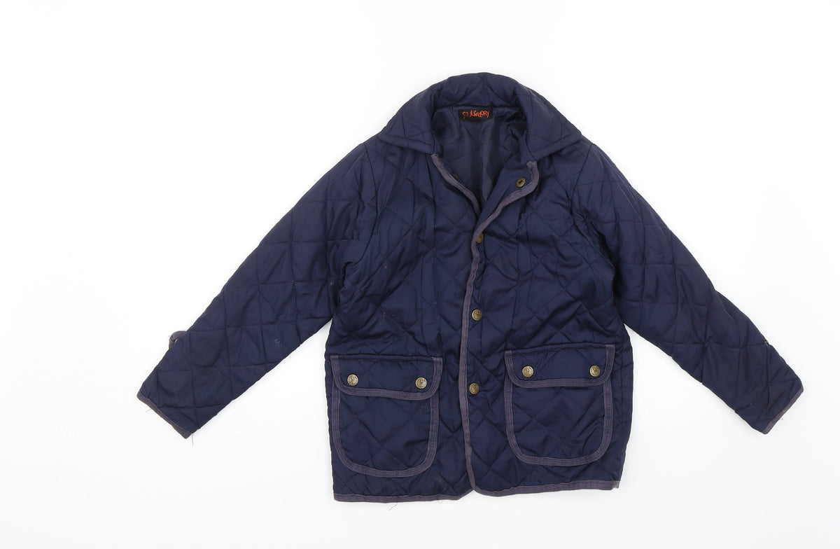 Additional front view of Souls Glory boys’ blue puffer jacket jacket, size 7-8, years