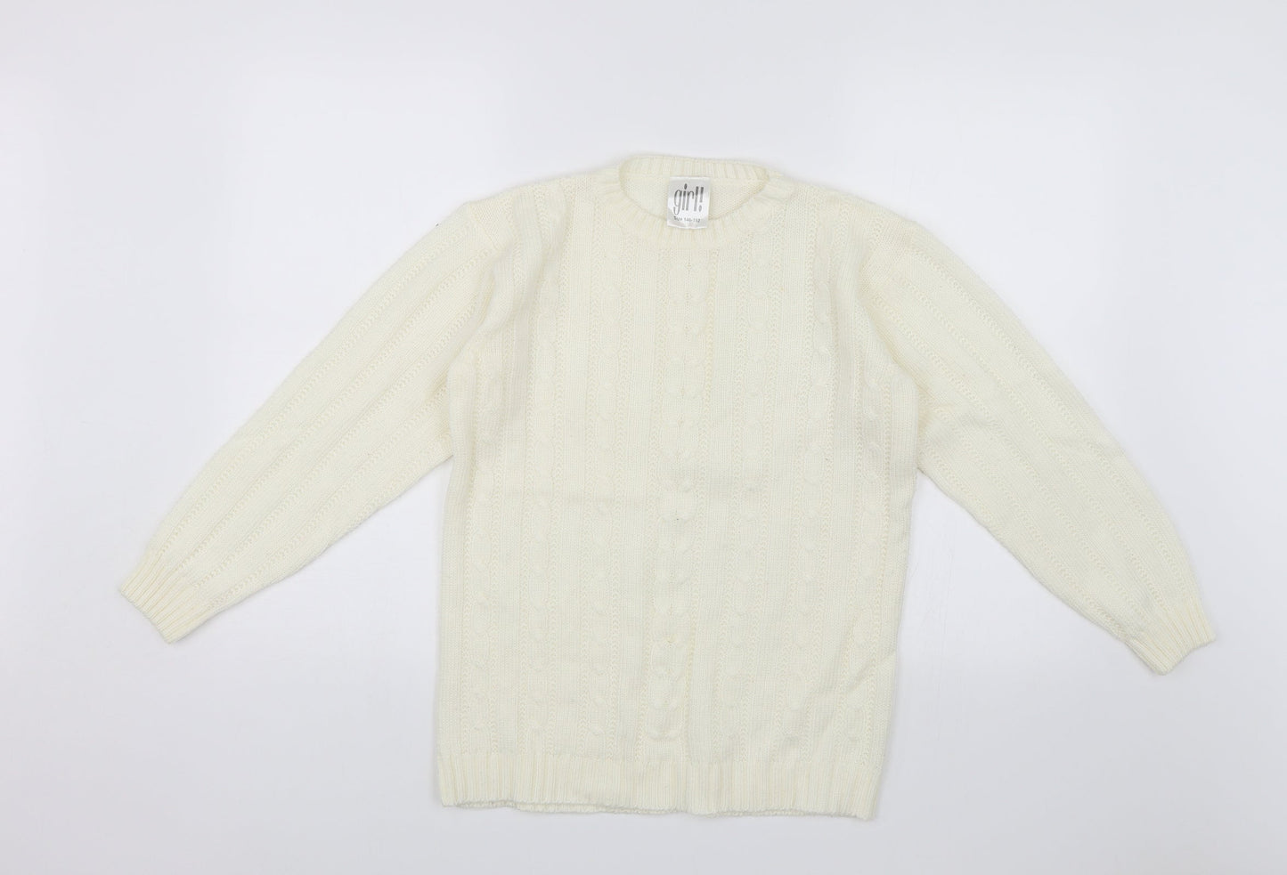 Girl! Girls White   Pullover Jumper Size 11 Years