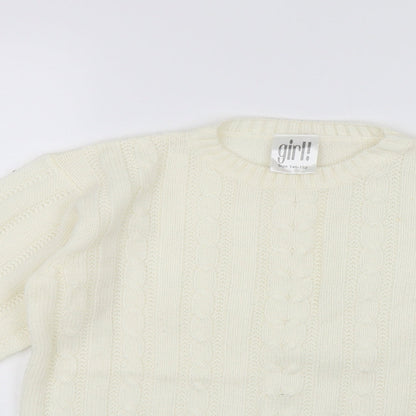 Girl! Girls White   Pullover Jumper Size 11 Years