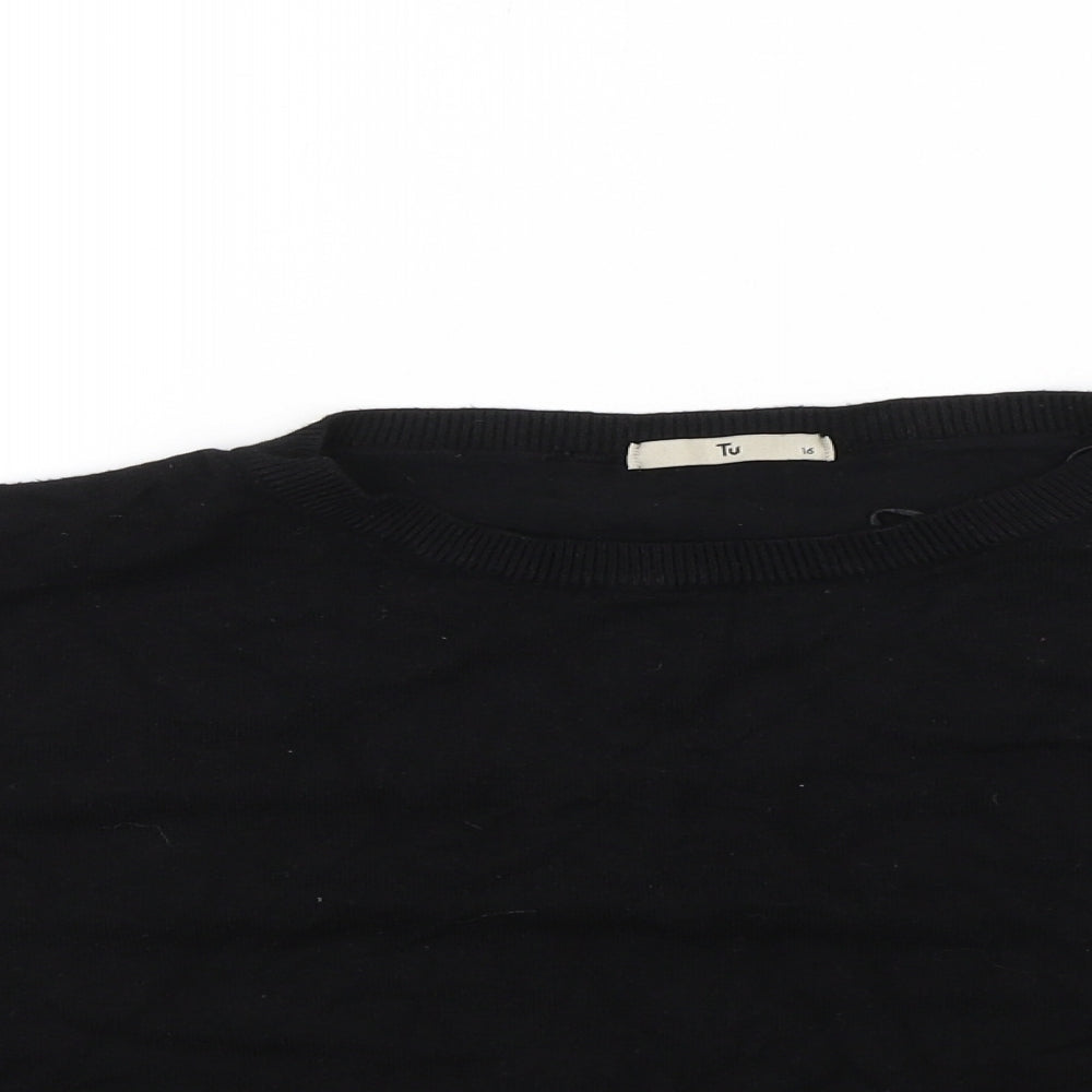 TU Womens Black   Basic Blouse Size 16