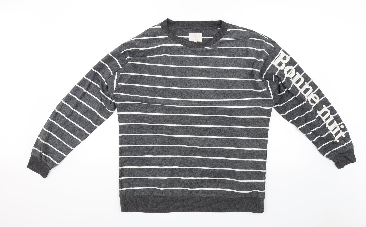 NEXT Womens Grey Striped  Pullover Jumper Size 10  - Bonnie Nuit