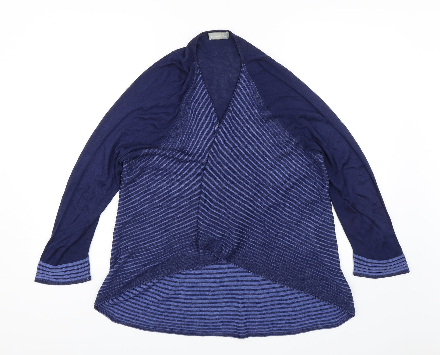 Per Una Womens Blue Striped  Shrug Jumper Size 16