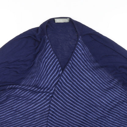 Per Una Womens Blue Striped  Shrug Jumper Size 16