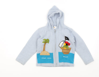 Unitedideas Boys Blue   Full Zip Hoodie Size 8 Years  - Pirate
