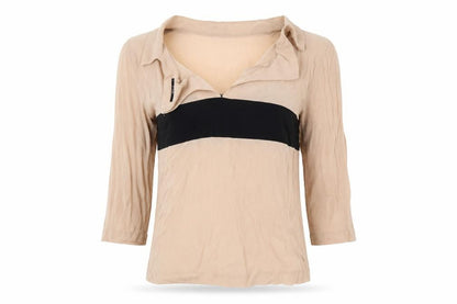 chawel Womens Beige   Basic Blouse Size 38