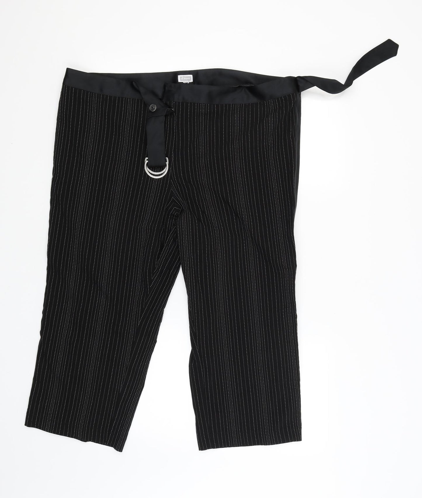 elam Womens Black Striped  Trousers  Size 42 L22 in