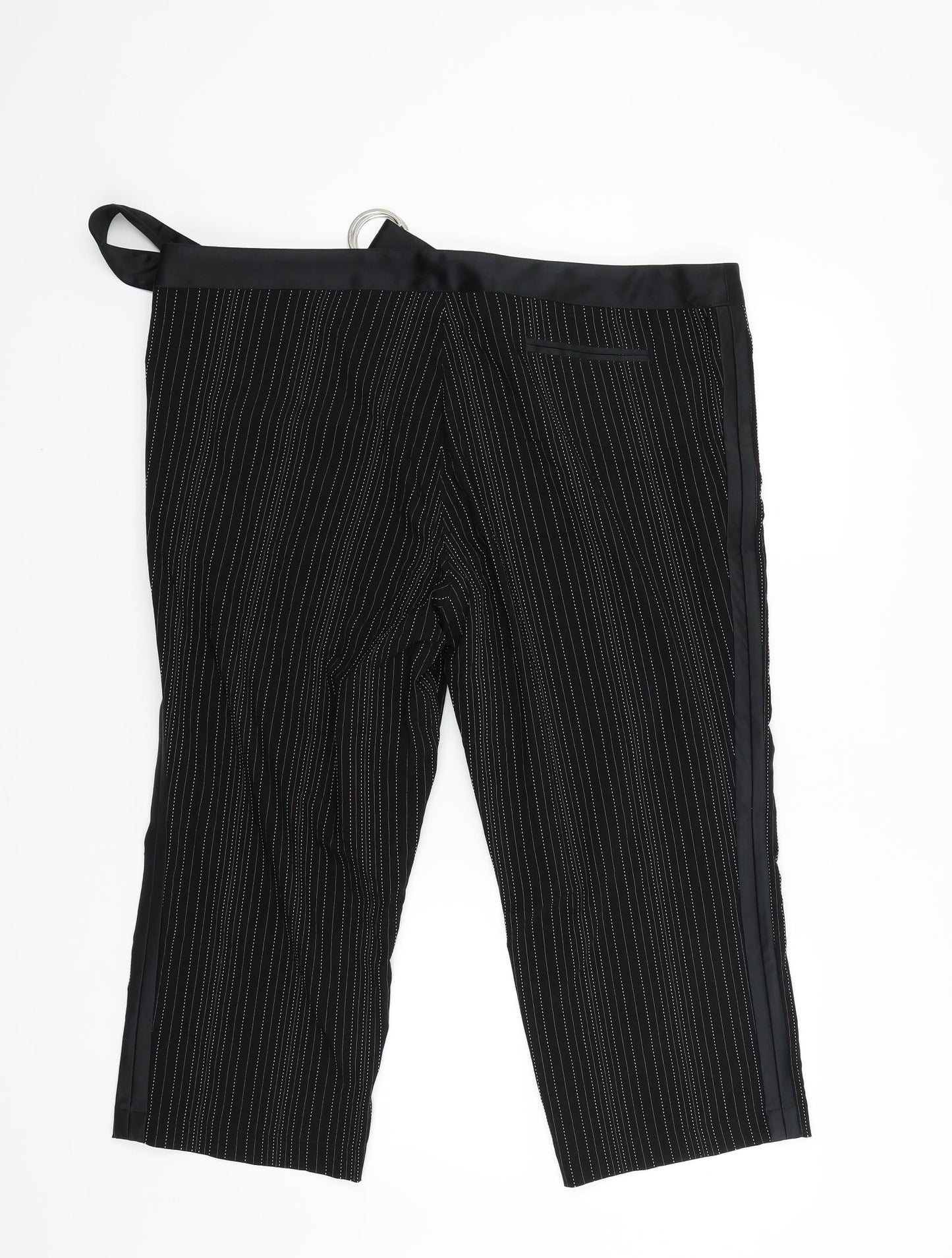 elam Womens Black Striped  Trousers  Size 42 L22 in