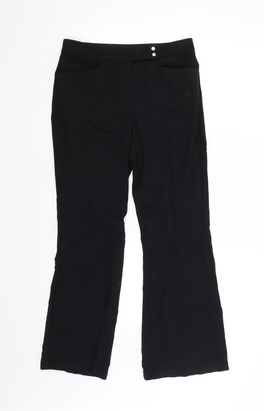 M&S Womens Black   Trousers  Size 8 L26 in