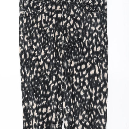 Ossira Womens Black Animal Print  Skinny Jeans Size 26 in L25 in
