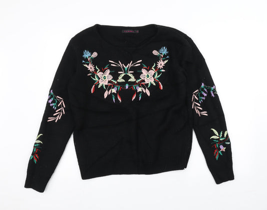 Tenki Womens Black  Knit Pullover Jumper Size M
